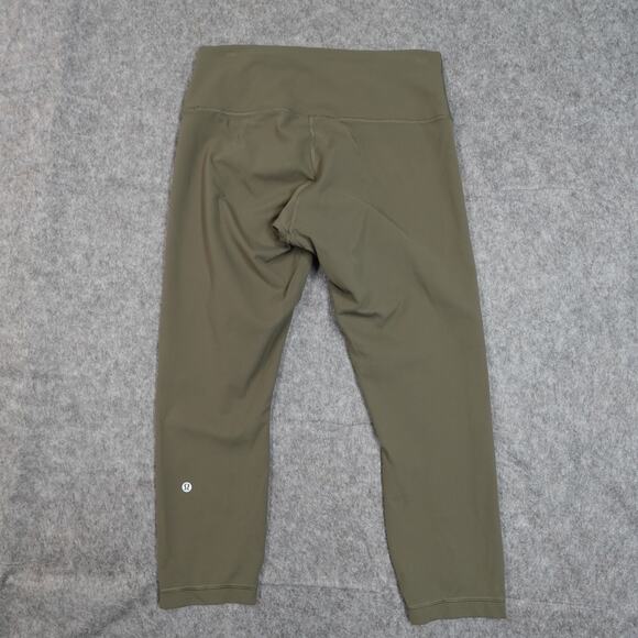 Lululemon Leggings Womens 12 Wunder Train Contour High Rise Crop 23" Army Green - Picture 7 of 10